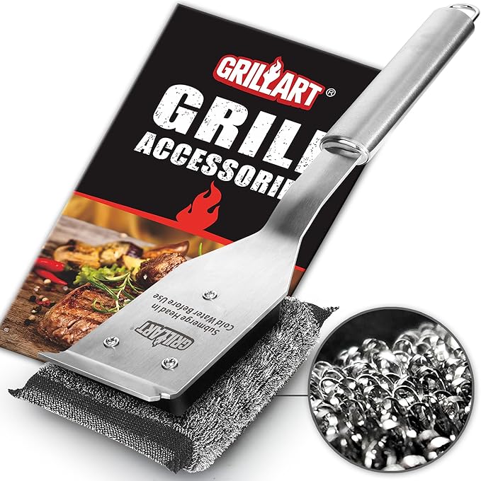 GRILLART Grill Brush Bristle Free, Safe Grill Brush for Outdoor Grill, SteamWizards BBQ Grill