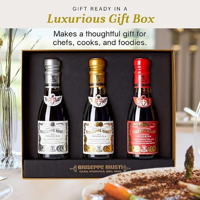 Giusti Balsamic Vinegar of Modena Trio Gift Set ??3 Bottles of Premium Italian Aceto Balsamico di