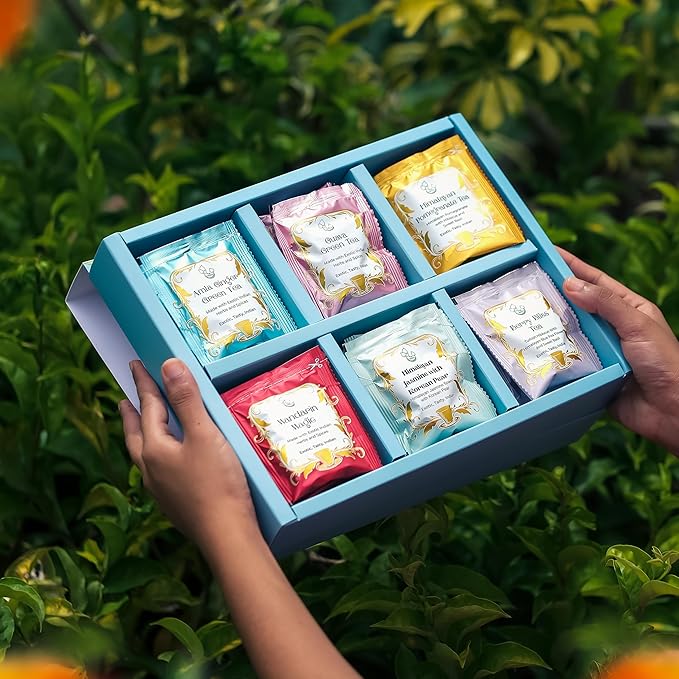 The Vedas Garden of fruits tea gift set | 6 Different varities | Handstitched Cotton teabags |