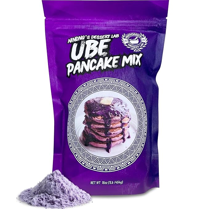 Ninong's Dessert Lab Ube Pancake Mix, Ube Flavored Buttermilk Pancake Mix with Real Ube, Makes Ube