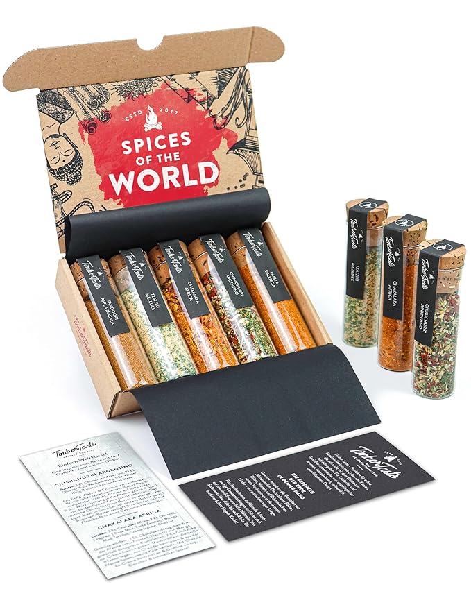 TIMBER TASTE® World Spice Gift Set - Collection of Gourmet International Spice Blends - World