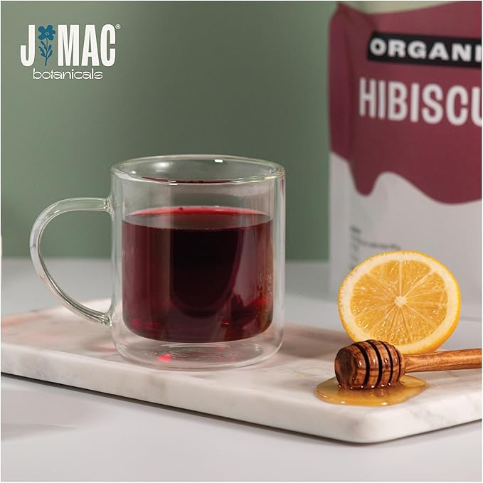 J MAC BOTANICALS Certified Organic Hibiscus Flower (2 Pounds), Hibiscus Tea, Cut & Sifted Flowers
