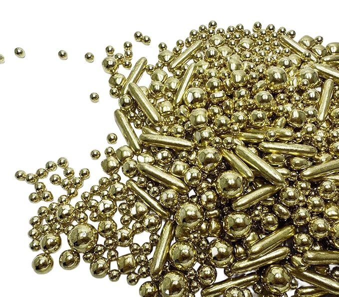 Gold Dragees Sprinkles Sprinkles for Cake Decorating, Gold Pearl Sugar Cupcake, Cookies, Ice Cream