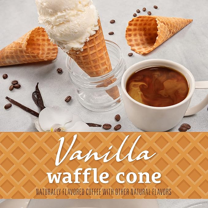 Community Coffee Vanilla Waffle Cone 60 Count Coffee Pods, Ice Cream Flavored, Compatible with