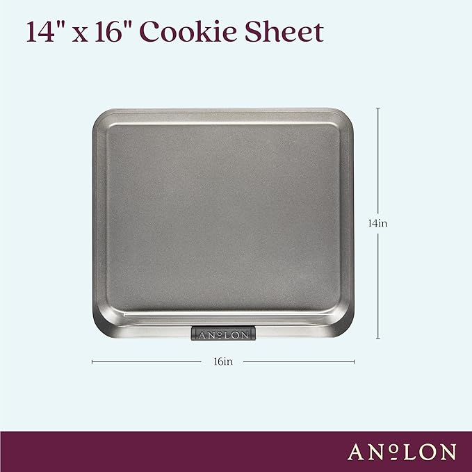 Anolon Advanced Nonstick Bakeware with Grips, Nonstick Cookie Sheet / Baking Sheet - 14 Inch x 16