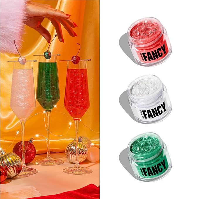 Fancy Sprinkles Madame Claus Edible Glitter Set for Sparkling Food & Drinks, No Taste or Texture