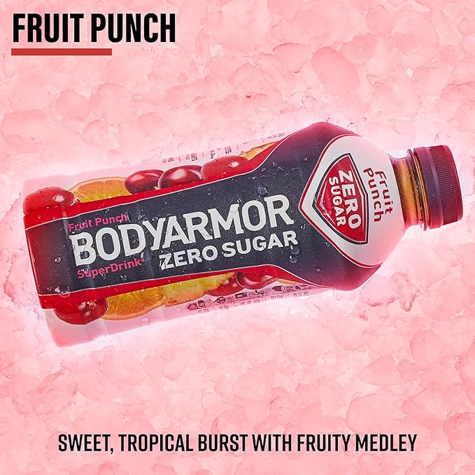BODYARMOR ZERO Sugar Fruit Punch, Sugar Free Sports Drink - Low-Calorie Hydration - Natural Flavors