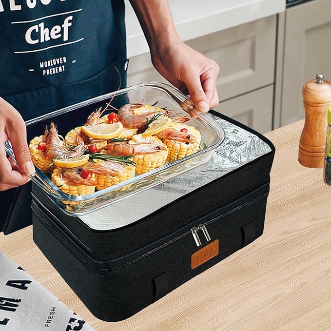 LHZK Double Insulated Casserole Carrier, Expandable Casserole Carriers for Hot or Cold Food
