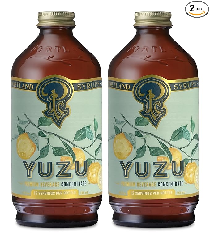 Portland Syrups Yuzu Syrup - Yuzu Beverage Concentrate for Cocktails, Mocktails, Tea, Soda, Coffee