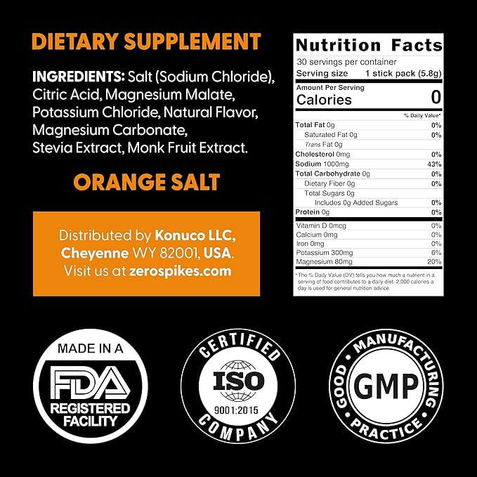 No Sugar Electrolytes Powder Packets | Keto & Fasting Salts Drink Mix | Supplements: The Key