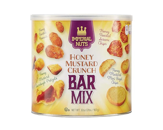 Imperial Mixed Nuts Bar Mix ??32 oz ??Honey Mustard Snack Mix with Sourdough Pretzels, Peanuts