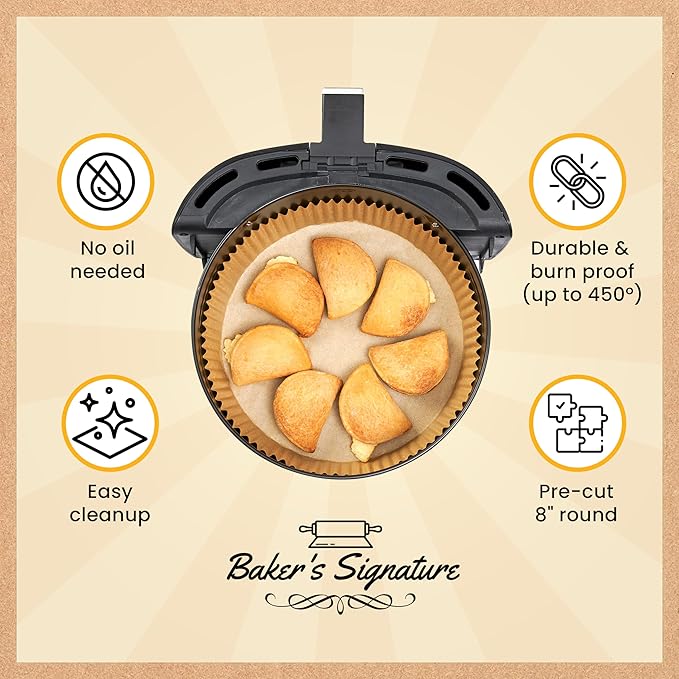 Air Fryer Liners for Ninja, 125 Pcs Round Disposable Airfryer Paper Liners ??Non-Stick and Oil
