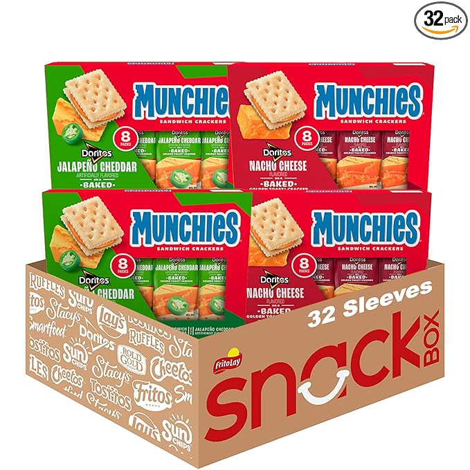 Munchies Baked Sandwich Crackers Variety Pack, Doritos Nacho Cheese and Doritos Jalapeno Cheddar