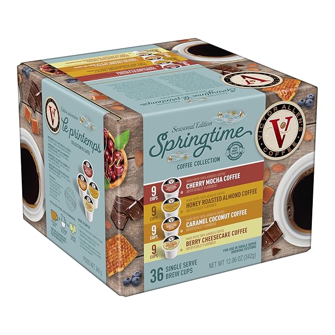 Victor Allen's Coffee Springtime Coffee Variety Pack, Medium Roast, 36 Count, Single Serve Coffee