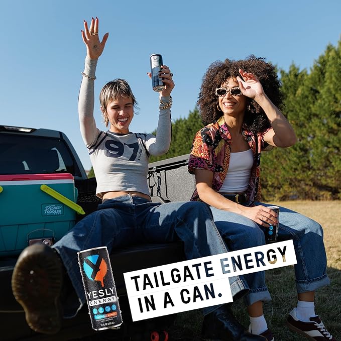 Yesly Energy Drink, Tropical Punch, Naturally Flavored Sparkling Energy Drink With Electrolytes