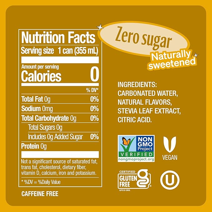 Zevia Zero Sugar Soda, Cream Soda, 12 oz Cans (24-Pack) -Naturally Sweetened, Non-GMO Project
