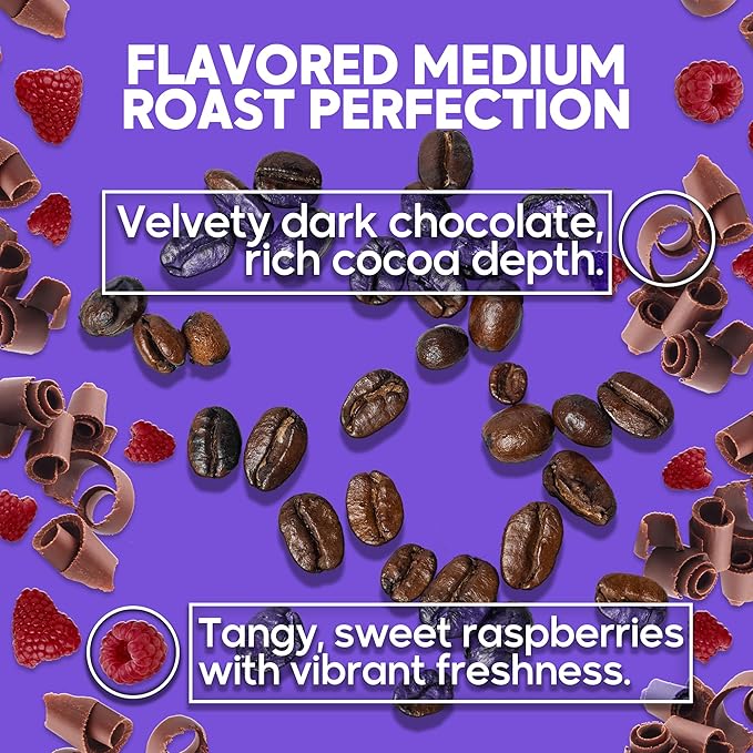 Sarasota Coffee Whole Bean Chocolate Raspberry | Medium Roast Gourmet Flavored Coffee Beans | Low