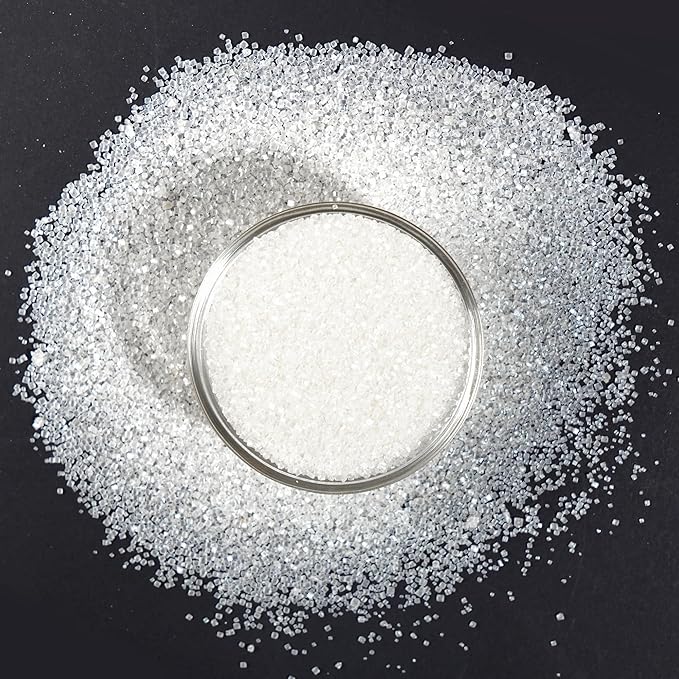 Edible White Sprinkles, White Sanding Sugar Sprinkles for Cake Decorating, Food Grade 150g, Cookie