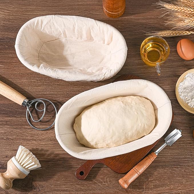 Saint Germain Bakery Premium Round Bread Banneton Basket with Liner - Perfect Brotform Proofing