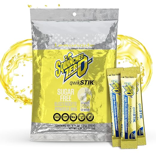 Sqwincher Zero Qwik Stik, Sugar Free, Low Calorie, Low Sodium Electrolyte Powder Hydration Drink