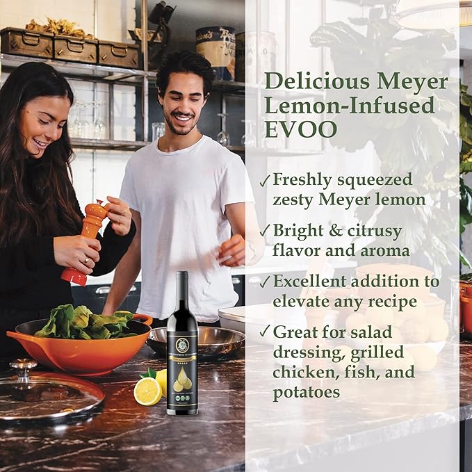 M.G. PAPPAS High Polyphenol Rich Meyer Lemon Olive Oil - Extra Virgin Olive Oil Polyphenol over