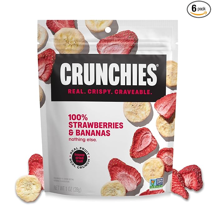Crunchies Freeze-Dried Fruits, 100% All Natural Crispy Fruit, Non GMO and Kosher, Resealable Freeze