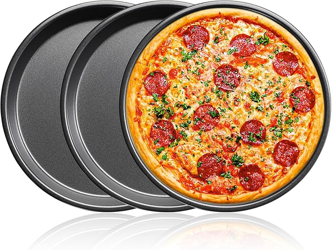 7 inch Pizza pan of 3 Stainless Steel Pizza Plates Non Stick Bakeware Sets Pizza Baking pans Set