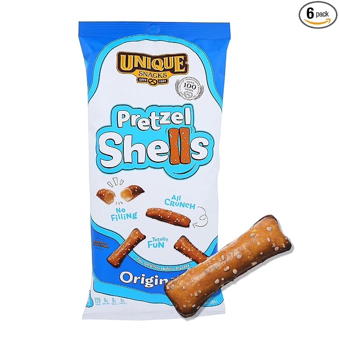 Unique Snacks Original Pretzel Shells, Delicious Homestyle Baked Snack Bag, Vegan, OU Kosher, and