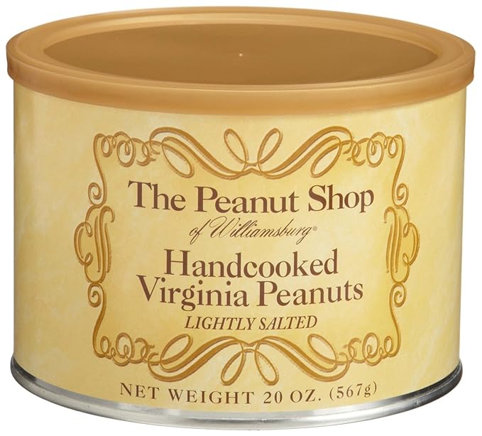 The Peanut Shop of Williamsburg Lightly Salted Handcooked Virginia Peanuts, Williamsburg Peanuts