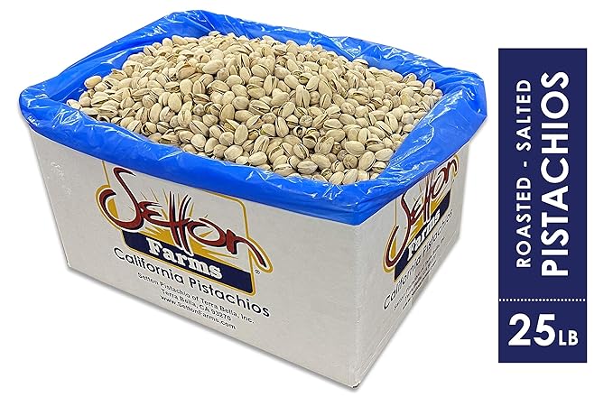 Setton Farms Pistachios, Bulk Box of Roasted Salted Pistachios, Premium California In Shell