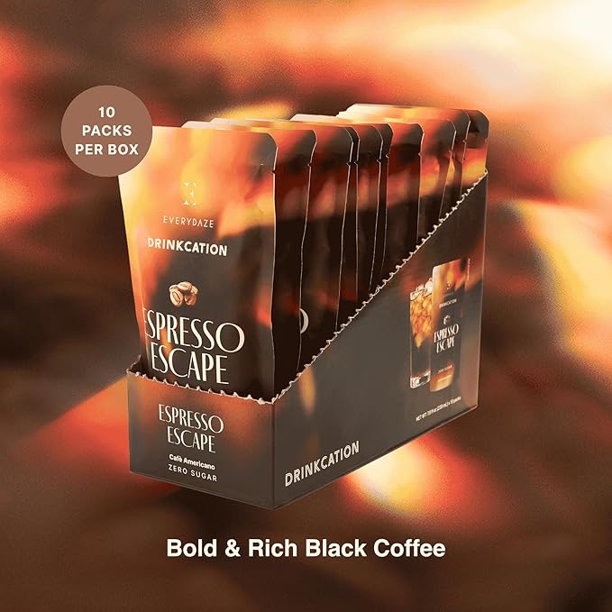 EVERYDAZE Drinkcation Zero Sugar Espresso Escape, Ready to Drink Liquid Coffee | Korean Convenience