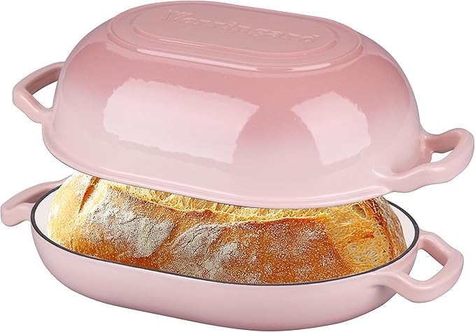 Enameled Cast Iron Sourdough Bread Oven, Dutch Oven, Loaf Cast Iron Bread Pan for Homemade Bread