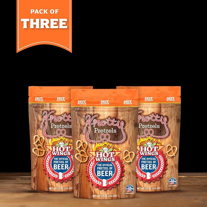 Knotty Pretzels ?쏷he Official Pretzel of Beer??7.5 oz Individual Seasoned Pretzels in Resealable