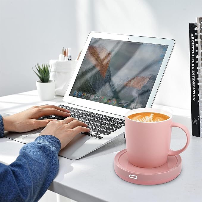 BESTINNKITS Smart Coffee Set Auto On/Off Gravity-induction Mug Office Desk Use, Candle Wax Cup