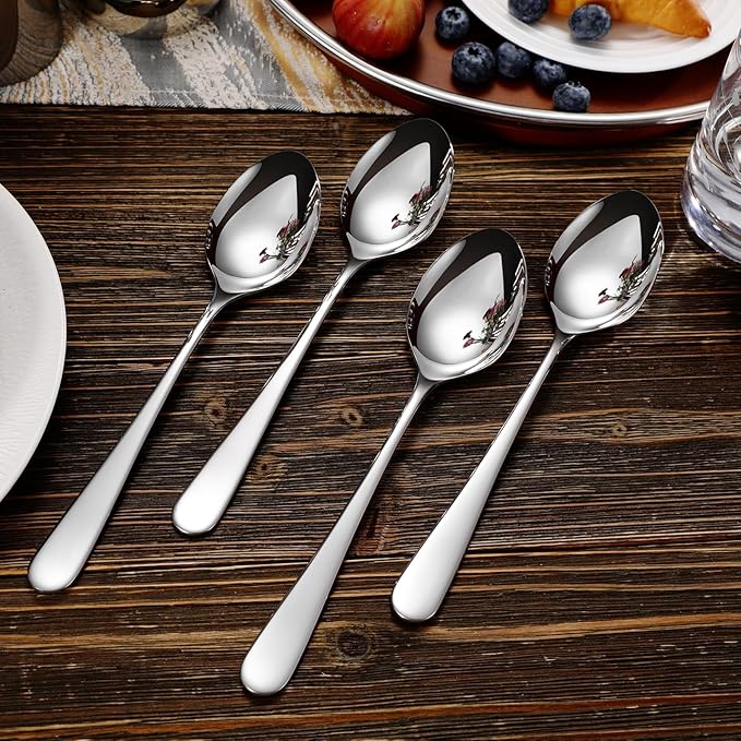 KEAWELL Louise Premium 2 Piece Serving Spoons and 2 Piece Serving Slotted Spoons ??9 inches ??18/10