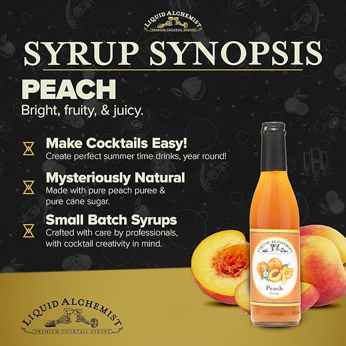 Liquid Alchemist Peach Syrup for Drinks - Real Ingredients Make our Peach Puree for Cocktails a