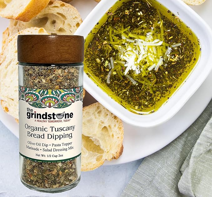 The Grindstone, Organic Tuscany bread dipping mix, perfect seasoning spice with extra virgin olive