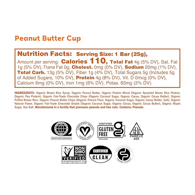 GoMacro Kids MacroBar Organic Vegan Snack Bars ??Peanut Butter Cup & Chocolate Chip Cookie Dough