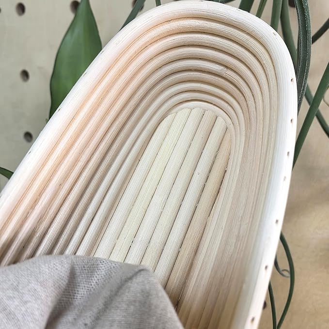 I-LAN 2 Pack 21.7" Baguette Banneton Proofing Basket with Liner-Oval Rattan Sourdough Proofing