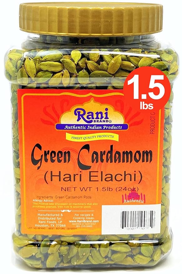 Rani Green Cardamom Pods Spice (Hari Elachi) 24oz (1.5lbs) 680g PET Jar ~ All Natural | Vegan |