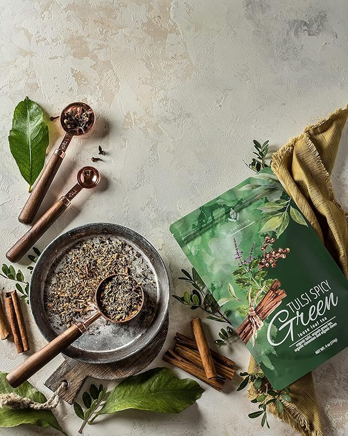Gardenika Organic Loose Leaf Tea Sampler - Caffeinated - Black and Green Leaves Variety - Kosher