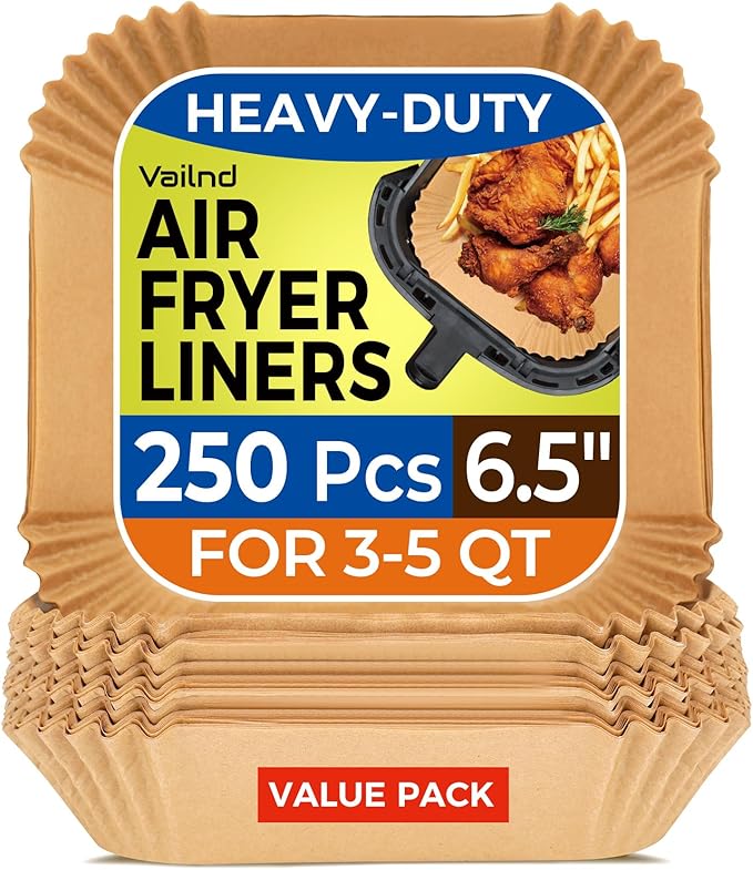 Air Fryer Paper Liners: 250Pcs Parchment Paper Sheets, Air Fryer Liner Disposable, Oilproof