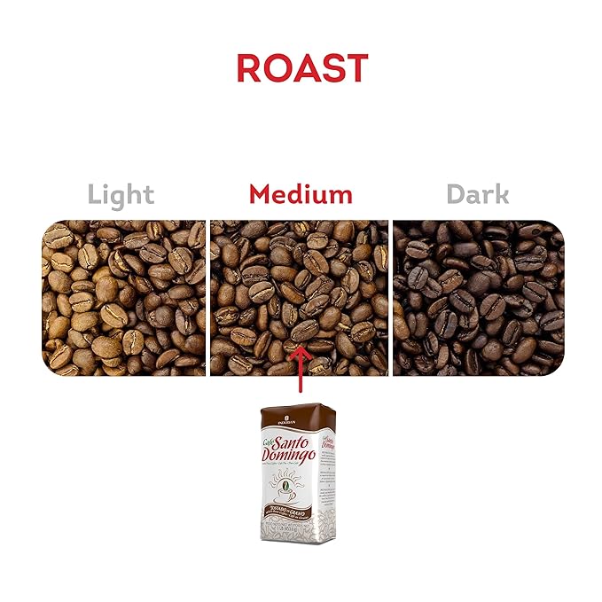 Café Santo Domingo, 16 oz Bag, Whole Bean Coffee, Medium Roast - Product from the Dominican