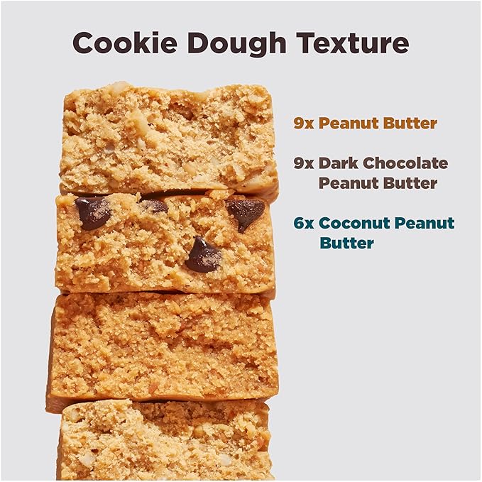 Perfect Bar Original Refrigerated Protein Bar, Peanut Butter Lover's Variety Bundle, 2.2 - 2.5
