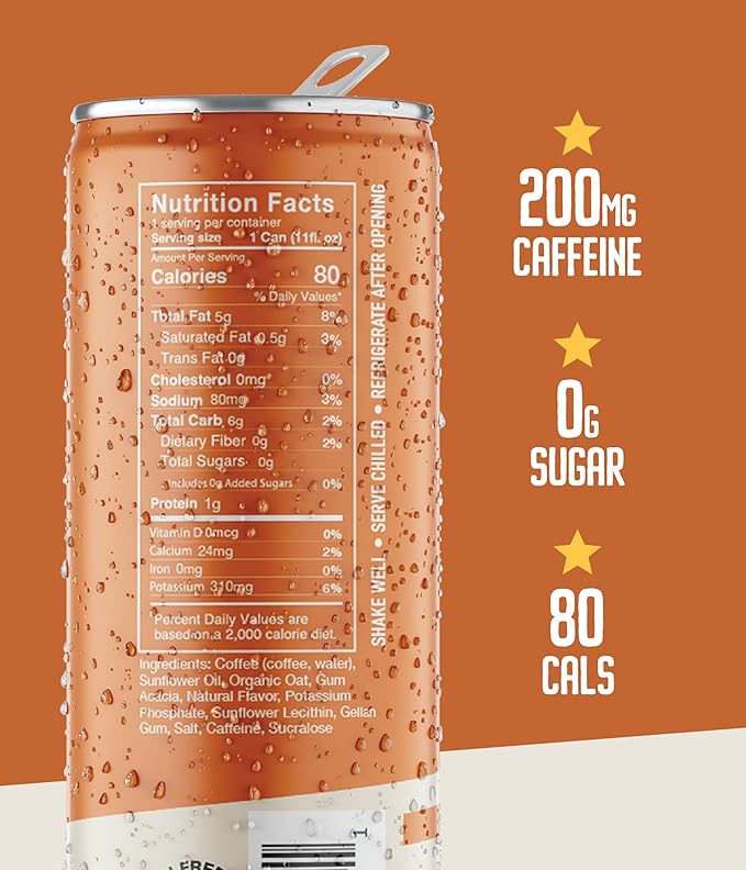 Loco Coffee Churro Latte 11 Ounce Can, 12 Count | Zero Sugar, 200mg Caffeine | Gluten Free and