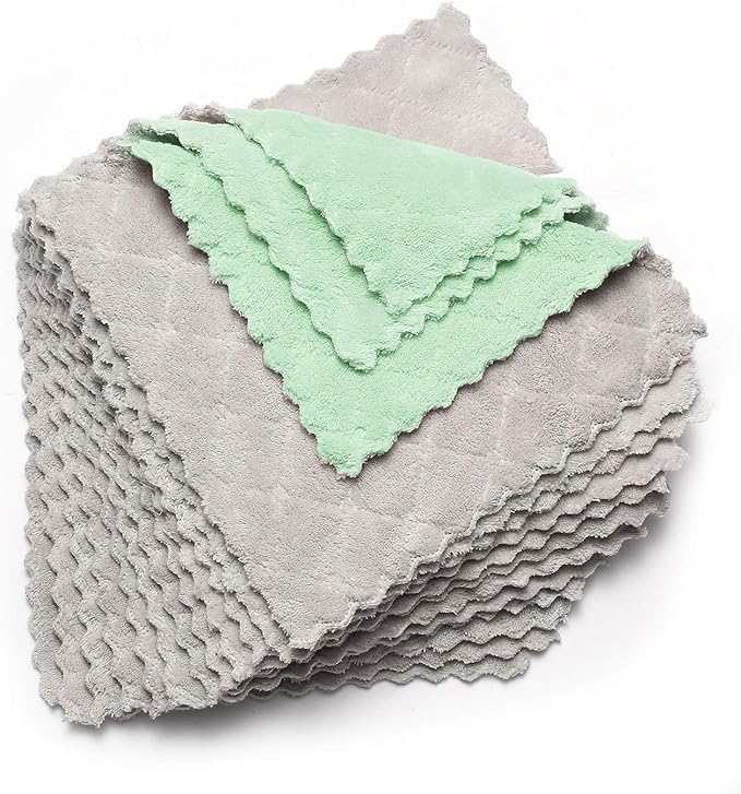 kimteny 12 Pack Dish Towels, 10x10 in Premium Dish Cloths, Super Absorbent Kitchen Towels Coral
