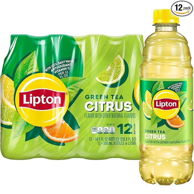 Lipton Green Tea Citrus, 16.9 Fl Oz Bottles (Pack of 12)