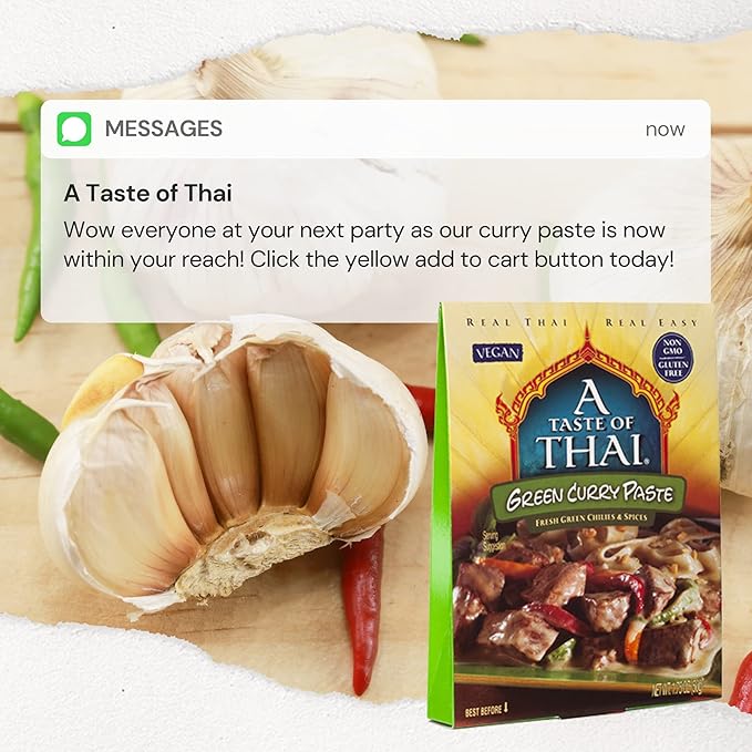 A Taste of Thai Green Curry Paste, 1.75 Ounce - 24 per case.