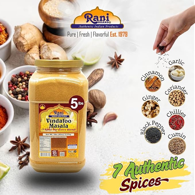 Rani Vindaloo Curry Masala Indian Spice Blend 80oz (5lbs) 2.27kg Bulk PET Jar ~ All Natural | Salt