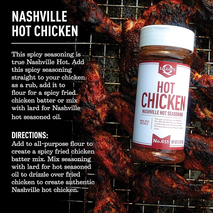 Lillie’s Q - Nashville Hot Chicken Seasoning, Fried Chicken Spice for Batter, Flavorful and Fiery